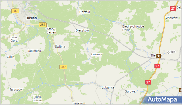 mapa Łukawy, Łukawy na mapie Targeo