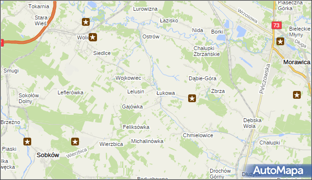 mapa Łukowa gmina Chęciny, Łukowa gmina Chęciny na mapie Targeo