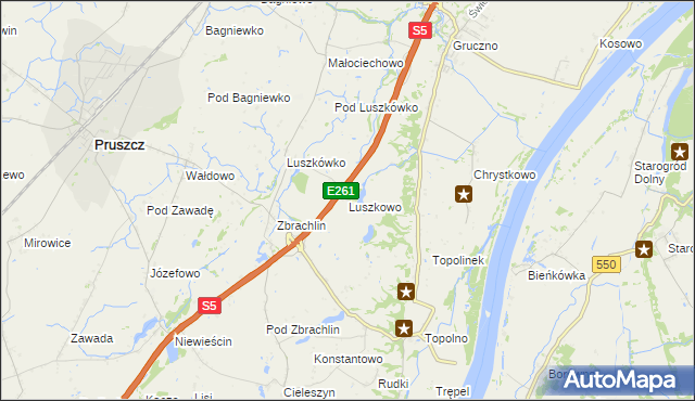 mapa Luszkowo, Luszkowo na mapie Targeo