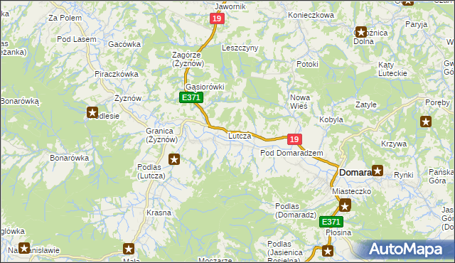 mapa Lutcza, Lutcza na mapie Targeo