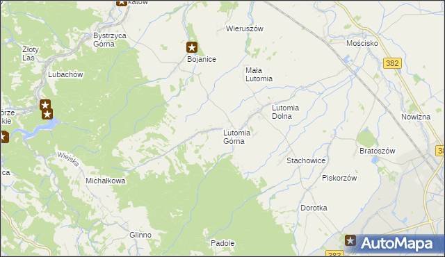 mapa Lutomia Górna, Lutomia Górna na mapie Targeo