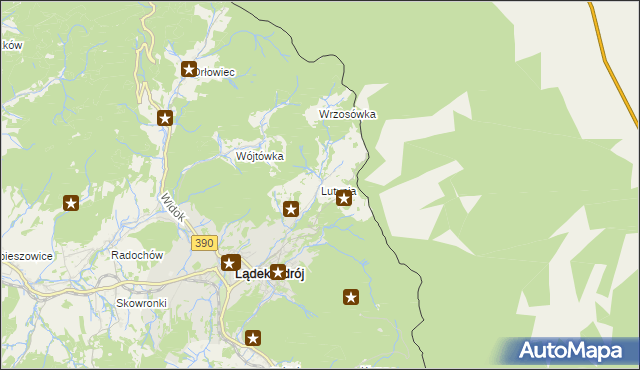 mapa Lutynia gmina Lądek-Zdrój, Lutynia gmina Lądek-Zdrój na mapie Targeo