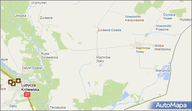 mapa Machnów Stary, Machnów Stary na mapie Targeo