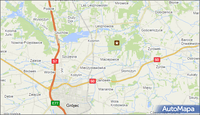 mapa Maciejowice gmina Grójec, Maciejowice gmina Grójec na mapie Targeo