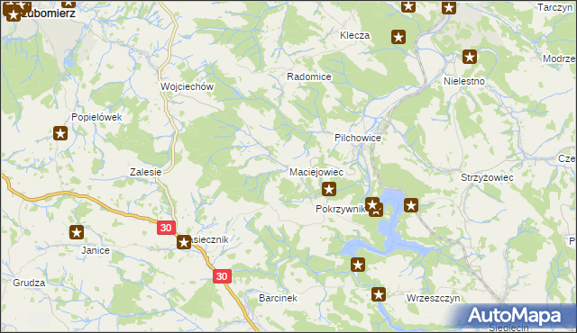 mapa Maciejowiec, Maciejowiec na mapie Targeo