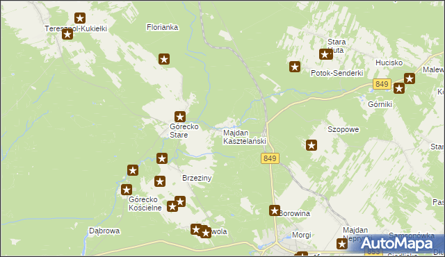 mapa Majdan Kasztelański, Majdan Kasztelański na mapie Targeo