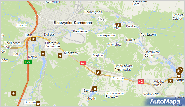 mapa Majków, Majków na mapie Targeo