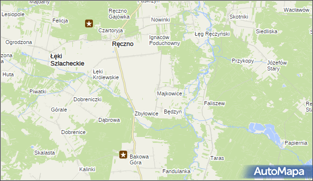 mapa Majkowice gmina Ręczno, Majkowice gmina Ręczno na mapie Targeo