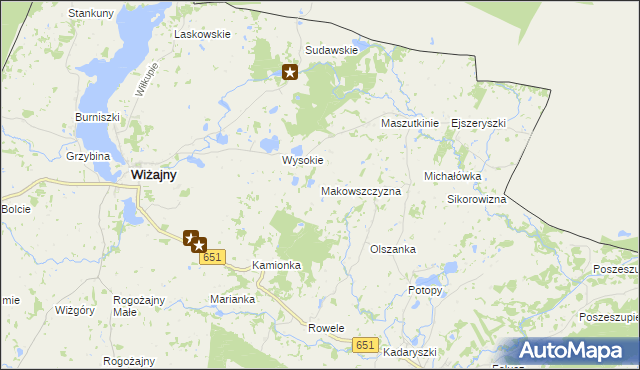 mapa Makowszczyzna gmina Wiżajny, Makowszczyzna gmina Wiżajny na mapie Targeo