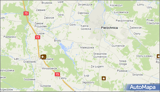 mapa Maleszowa, Maleszowa na mapie Targeo