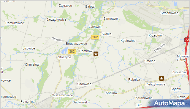 mapa Małkowice gmina Kąty Wrocławskie, Małkowice gmina Kąty Wrocławskie na mapie Targeo