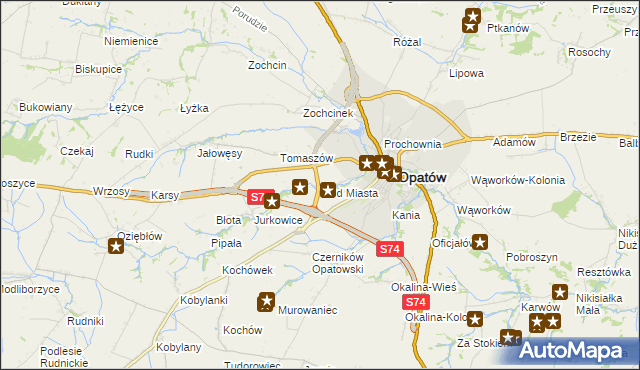 mapa Marcinkowice gmina Opatów, Marcinkowice gmina Opatów na mapie Targeo