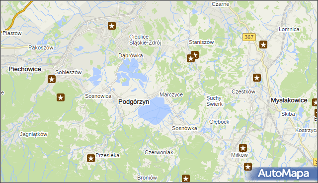 mapa Marczyce, Marczyce na mapie Targeo