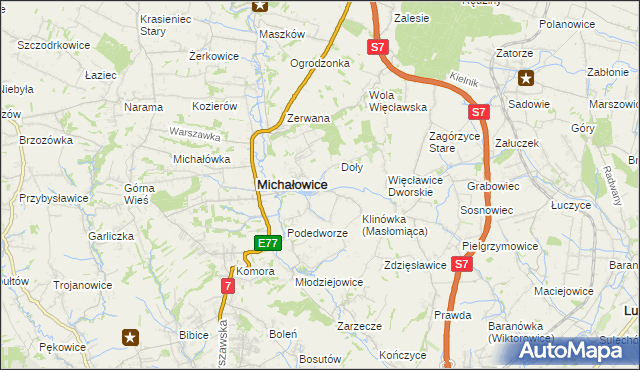 mapa Masłomiąca, Masłomiąca na mapie Targeo