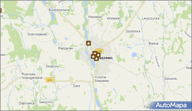 mapa Maszewo powiat goleniowski, Maszewo powiat goleniowski na mapie Targeo