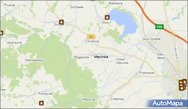 mapa Męcinka, Męcinka na mapie Targeo