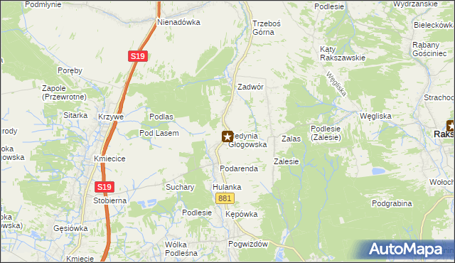 mapa Medynia Głogowska, Medynia Głogowska na mapie Targeo