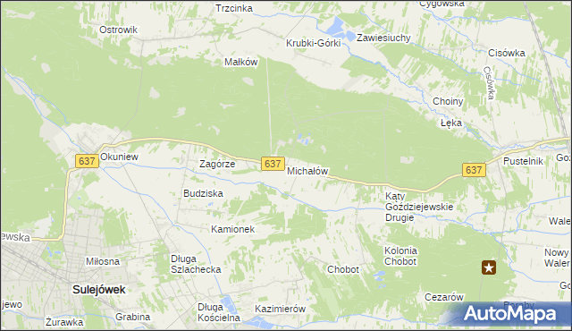 mapa Michałów gmina Halinów, Michałów gmina Halinów na mapie Targeo