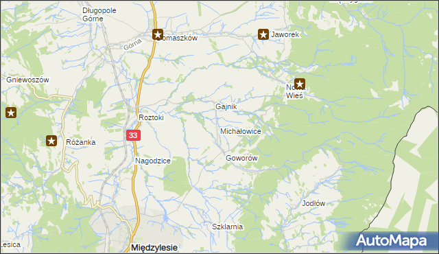 mapa Michałowice gmina Międzylesie, Michałowice gmina Międzylesie na mapie Targeo