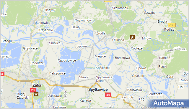 mapa Miejsce gmina Spytkowice, Miejsce gmina Spytkowice na mapie Targeo