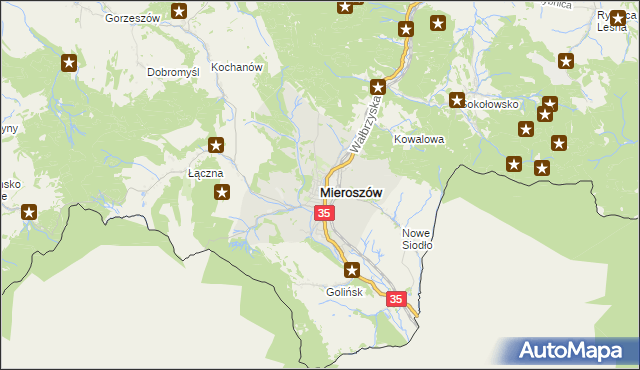 mapa Mieroszów, Mieroszów na mapie Targeo