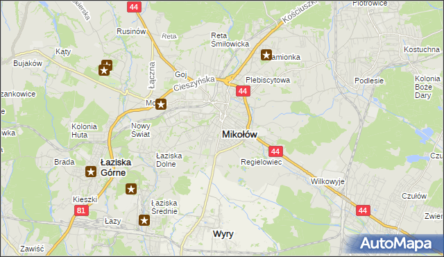 mapa Mikołów, Mikołów na mapie Targeo