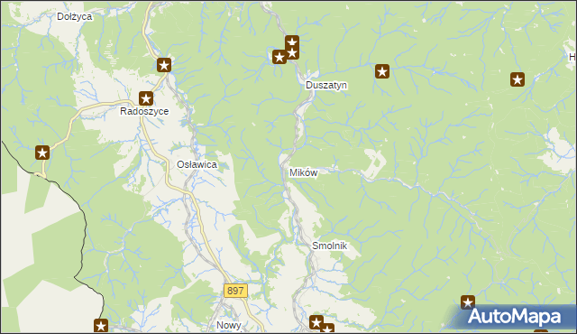 mapa Mików gmina Komańcza, Mików gmina Komańcza na mapie Targeo