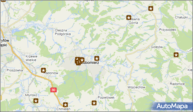 mapa Milęcice, Milęcice na mapie Targeo