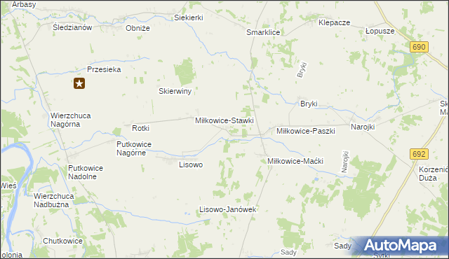 mapa Miłkowice-Janki, Miłkowice-Janki na mapie Targeo