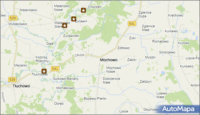 mapa Mochowo powiat sierpecki, Mochowo powiat sierpecki na mapie Targeo