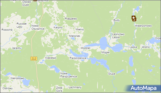 mapa Modziel, Modziel na mapie Targeo