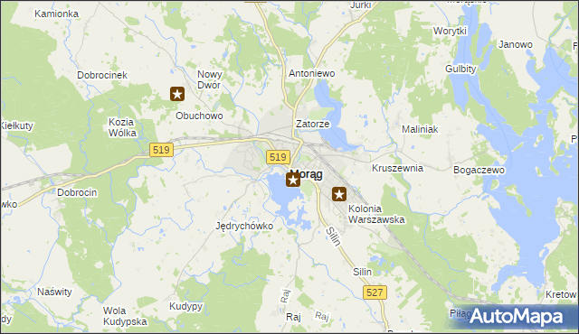 mapa Morąg, Morąg na mapie Targeo