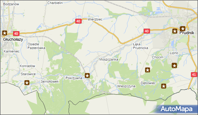 mapa Moszczanka gmina Prudnik, Moszczanka gmina Prudnik na mapie Targeo