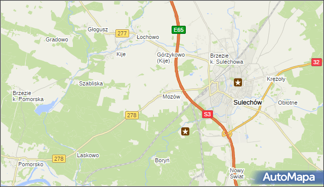 mapa Mozów, Mozów na mapie Targeo