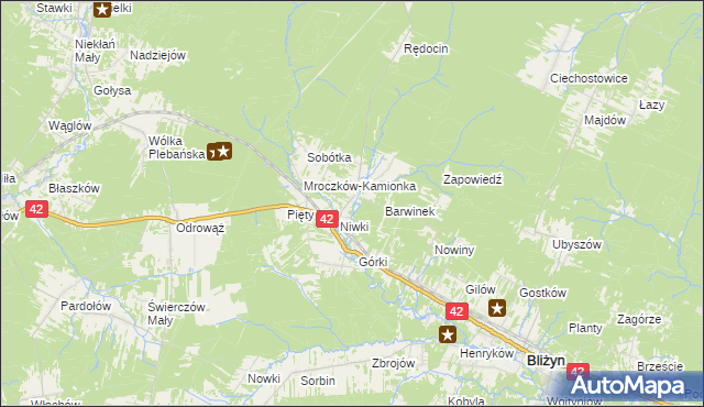 mapa Mroczków, Mroczków na mapie Targeo