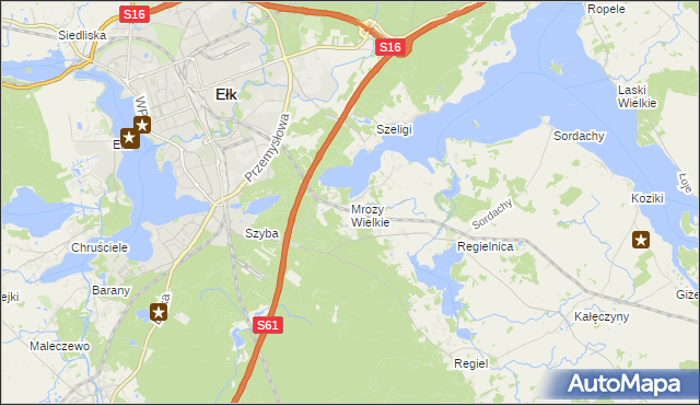 mapa Mrozy Wielkie, Mrozy Wielkie na mapie Targeo