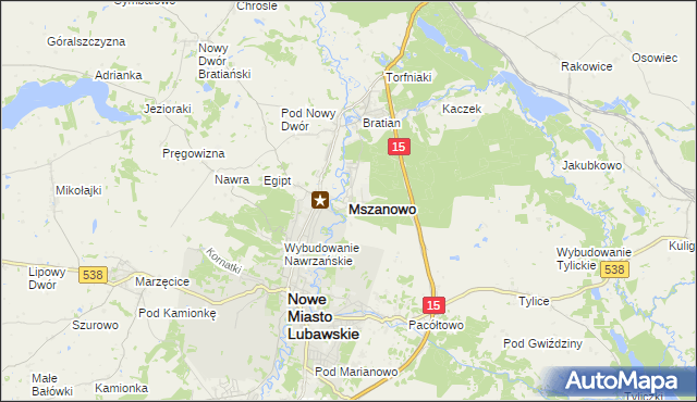 mapa Mszanowo, Mszanowo na mapie Targeo