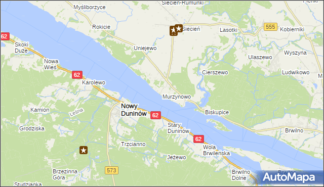 mapa Murzynowo gmina Brudzeń Duży, Murzynowo gmina Brudzeń Duży na mapie Targeo