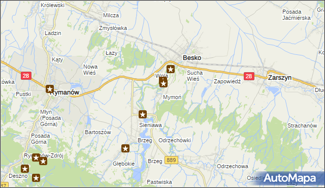 mapa Mymoń, Mymoń na mapie Targeo