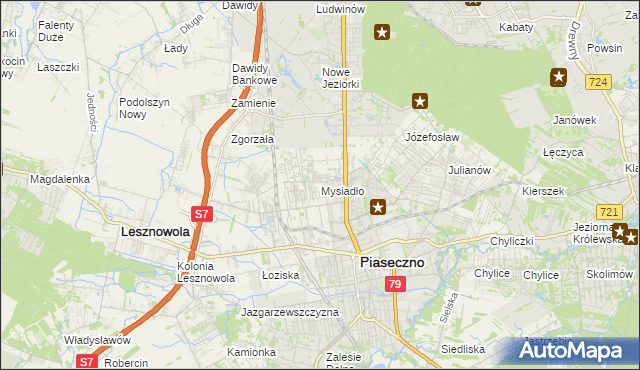 mapa Mysiadło, Mysiadło na mapie Targeo