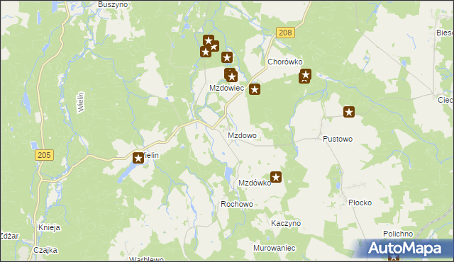 mapa Mzdowo, Mzdowo na mapie Targeo
