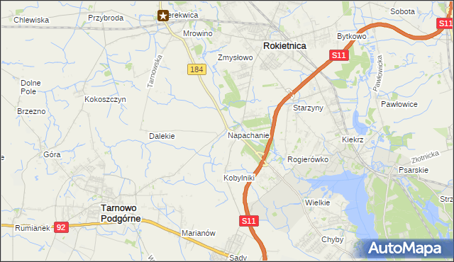 mapa Napachanie, Napachanie na mapie Targeo