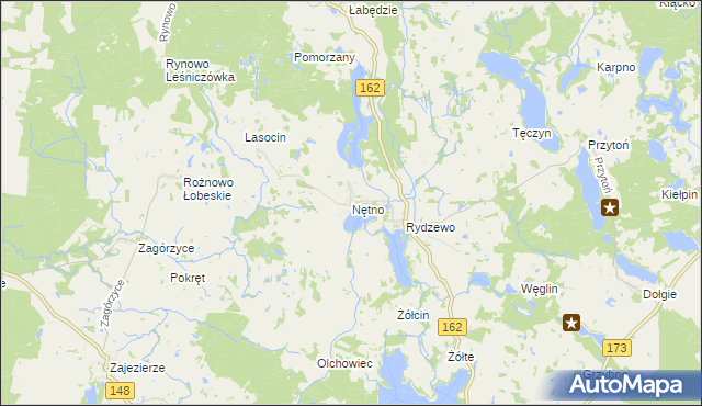 mapa Nętno, Nętno na mapie Targeo