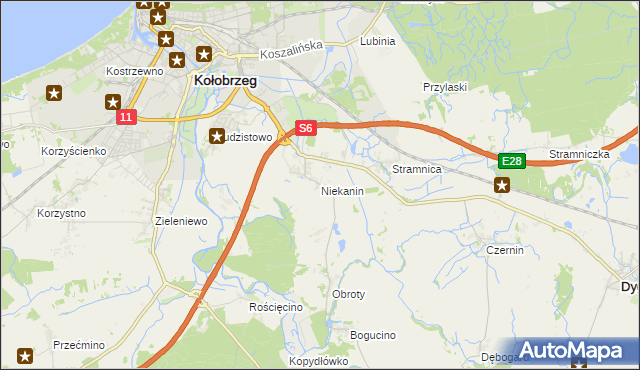 mapa Niekanin, Niekanin na mapie Targeo