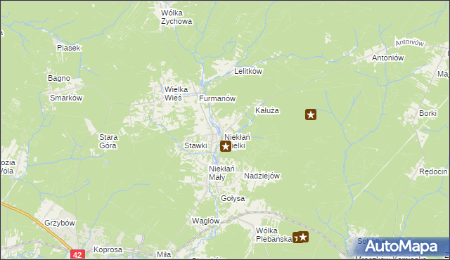 mapa Niekłań Wielki, Niekłań Wielki na mapie Targeo