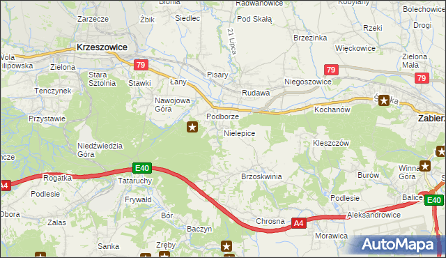 mapa Nielepice, Nielepice na mapie Targeo