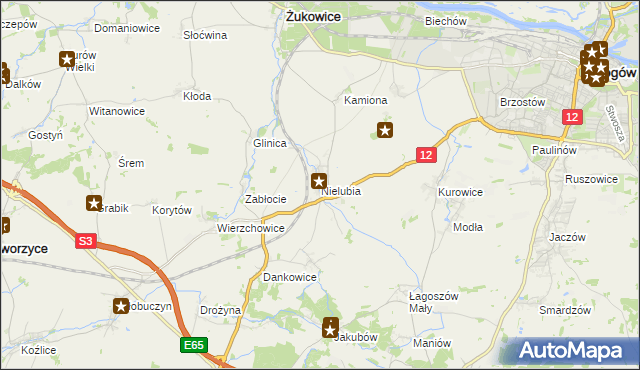 mapa Nielubia, Nielubia na mapie Targeo