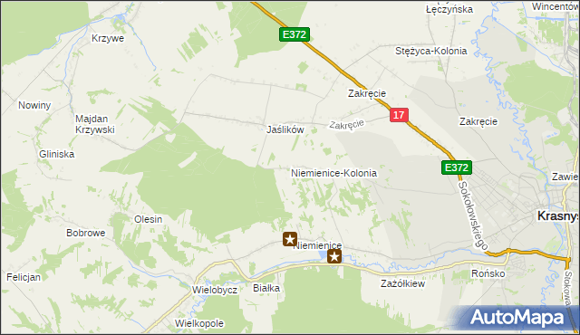 mapa Niemienice-Kolonia, Niemienice-Kolonia na mapie Targeo
