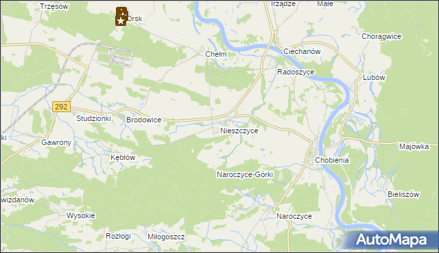 mapa Nieszczyce, Nieszczyce na mapie Targeo