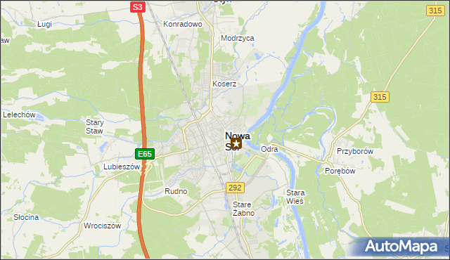 mapa Nowa Sól, Nowa Sól na mapie Targeo